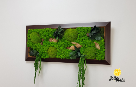 Tablou Amaranthus Verde Orizontal cu Ramă Patinată cu Inserții Aurii [1]