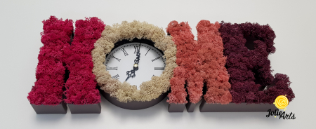 Ceas de perete decorat cu licheni naturali [2]