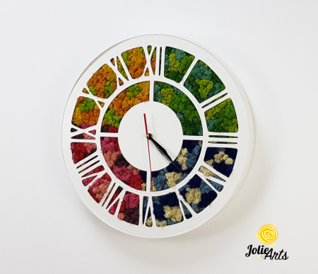 Ceas rotund licheni multicolori Jolie Arts [2]
