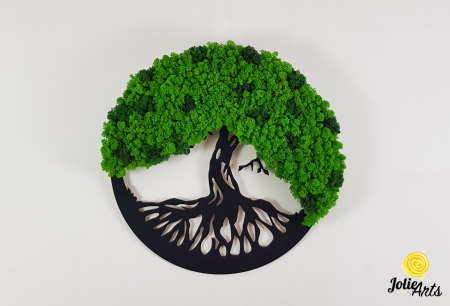 Copacul Vieții cu licheni stabilizați două nuanțe de verde – decor handmade natural [2]