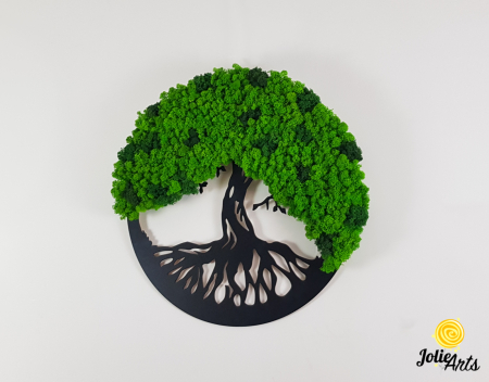 Copacul Vieții cu licheni stabilizați două nuanțe de verde – decor handmade natural [1]