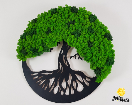 Copacul Vieții cu licheni stabilizați două nuanțe de verde – decor handmade natural [4]