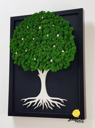 Copacul Vieții cu Licheni Natur – Ramă Neagră | Jolie Arts [4]