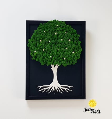 Copacul Vieții cu Licheni Natur – Ramă Neagră | Jolie Arts [2]
