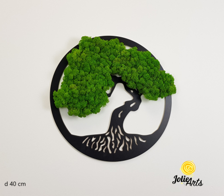 Copacul Vieții cu licheni naturali stabilizați, Ø 40 cm negru [1]