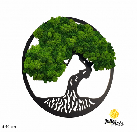 Copacul Vieții cu licheni stabilizați două nuanțe de verde – decor natural handmade [1]