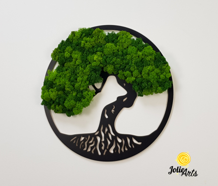 Copacul Vieții cu licheni stabilizați două nuanțe de verde – decor natural handmade [2]