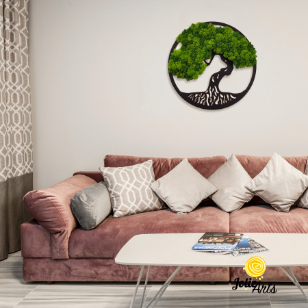 Toate Produsele - Copacul Vieții cu licheni stabilizați două nuanțe de verde – decor natural handmade