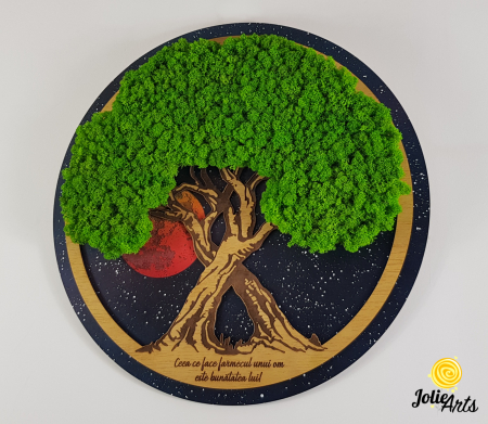 Copacul Vieții Galaxy cu licheni naturali stabilizați și mesaj personalizat [1]