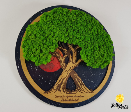 Copacul Vieții Galaxy cu licheni naturali stabilizați și mesaj personalizat [5]