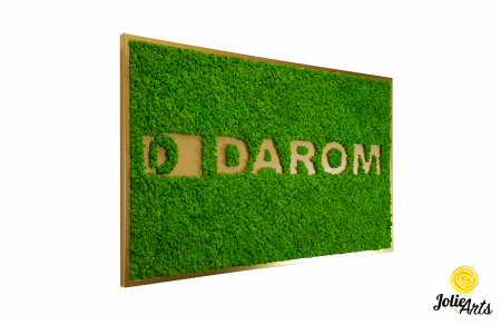 Logo-uri personalizate - Logo cu licheni naturali stabilizati, culoare verde deschis, dimensiune 80 x 130 cm, Jolie Arts, www.tablouriculicheni.ro-2