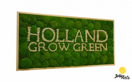 Logo-uri personalizate - Logo Holland Grow Green Decorat cu Muschi Bombati si Licheni Naturali Stabilizati