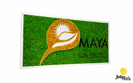 Logo-uri personalizate - Logo Maya, dimensiune 50 x 100 cm,  licheni naturali stabilizati, Jolie Arts, www.tablouriculicheni.ro-5