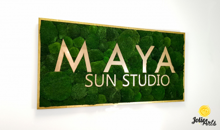 Logo Maya, dimensiune 60 x 120 cm,  muschi bombati verde inchis, Jolie Arts, www.tablouriculicheni.ro-7 [3]