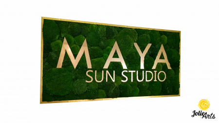 Logo-uri personalizate - Logo Maya, dimensiune 60 x 120 cm,  muschi bombati verde inchis, Jolie Arts, www.tablouriculicheni.ro-7