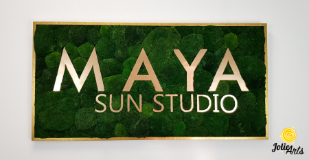 Logo Maya, dimensiune 60 x 120 cm,  muschi bombati verde inchis, Jolie Arts, www.tablouriculicheni.ro-7 [2]