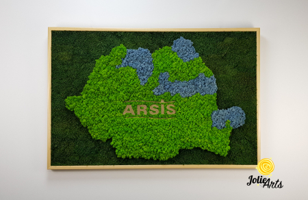 Logo Personalizat Arsis, Decorat cu Licheni si Muschi Plati, Naturali Stabilizati, Harta Romaniei [2]