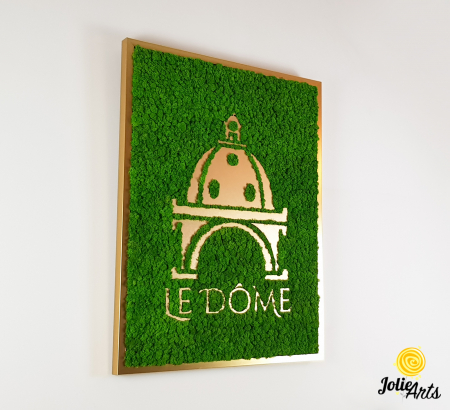 Logo-uri personalizate - logo-le-dome-licheni-verde-deschis-rama-aurie