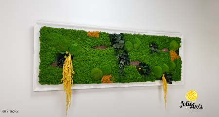 Tablou Amaranthus Galben cu ramă albă și inserție gri [1]