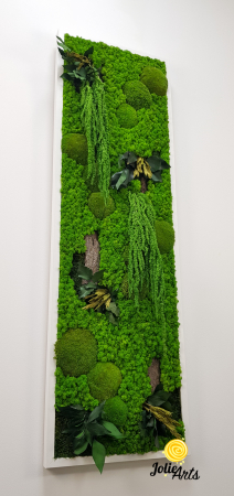 Tablouri cu licheni, muschi si plante naturale stabilizate - Model Amaranthus Verde – Design Vertical, Tablou Licheni Naturali