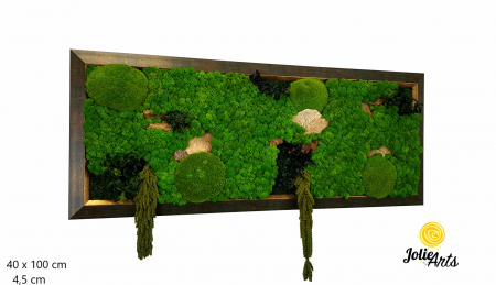 Tablou Amaranthus Verde orizontal cu rame patinate și inserții aurii [1]