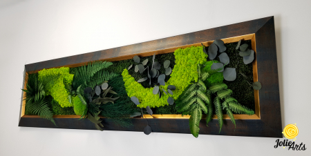 Model Amazon – Tablou Licheni, Mușchi și Plante Stabilizate – Ramă Patinată cu Inserții Aurii [2]