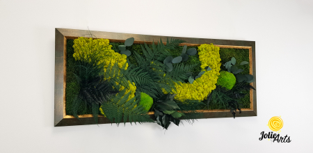 Model Amazon – Tablou Licheni, Mușchi și Plante Stabilizate – Ramă Patinată cu Inserții Aurii [4]