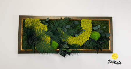 Model Amazon – Tablou Licheni, Mușchi și Plante Stabilizate – Ramă Patinată cu Inserții Aurii [3]