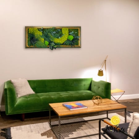 Tablouri - Model Amazon – Tablou Licheni, Mușchi și Plante Naturale – Ramă Patinată