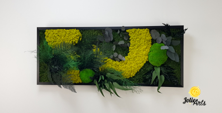 Tablou Model Amazon – Licheni, Mușchi, Plante Naturale – Ramă Clasică Negru / Maro – Jolie Arts [2]