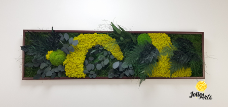 Tablou Model Amazon – Licheni, Mușchi, Plante Naturale – Ramă Clasică Negru / Maro – Jolie Arts [3]