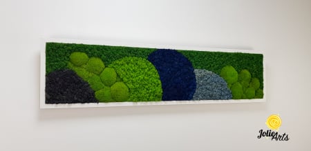 Tablou Blue Jamaica – licheni și mușchi bombat, ramă albă 30 x 120 cm [4]
