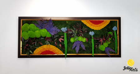 Toate Produsele - Tablou Curcubeu 80 x 200 cm ramă cu inserții aurii