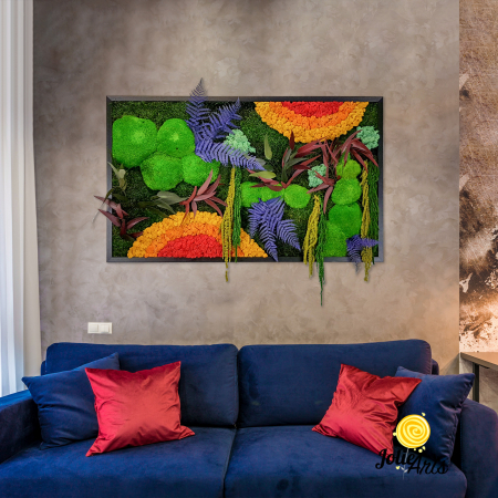 tablou curcubeu plante stabilizate muschi naturali orizontal Jolie Arts