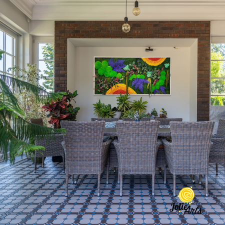 Tablouri cu licheni, muschi si plante naturale stabilizate - tablou curcubeu plante stabilizate muschi naturali orizontal Jolie Arts