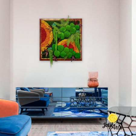 Tablouri - Tablou Curcubeu 130 x 130 cm ramă aurie patinată