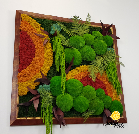 Model Curcubeu, rama aurie, plante naturale stabilizate, muschi si licheni [6]