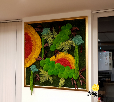 Tablou Curcubeu 130 x 130 cm ramă aurie patinată [3]