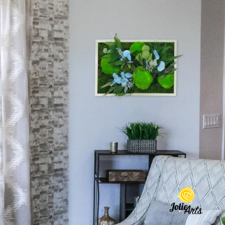 Tablouri - Tablou Green Day Blue Touch Licheni Mușchi Plante Stabilizate