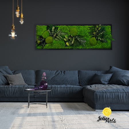 Tablouri cu licheni, muschi si plante naturale stabilizate - Tablou Green Day cu Licheni și Plante Naturale Stabilizate – Jolie Arts