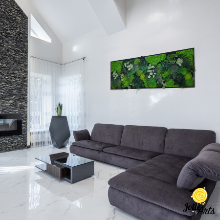 Tablouri cu licheni, muschi si plante naturale stabilizate - Tablou Green Island cu licheni și plante naturale – Jolie Arts