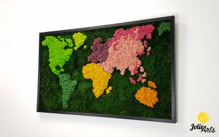 Tablou licheni, muschi plati, Model Harta, dimensiune 60 x 100 cm, rama culoare natur, Jolie Arts, www.tablouriculicheni.ro-3 [1]