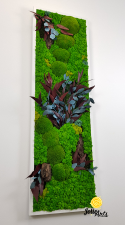Tablou vertical Ilona – licheni, mușchi bombat, scoarță de pin și plante naturale stabilizate [6]