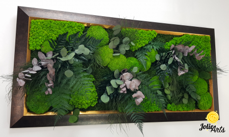 Tablou Island – mușchi, licheni, plante stabilizate, ramă aurie [4]