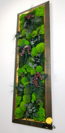 Tablou Island vertical – mușchi, licheni, plante stabilizate, ramă aurie [5]
