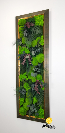 Tablou Island vertical – mușchi, licheni, plante stabilizate, ramă aurie [2]