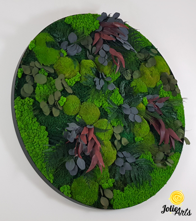 Model Island cu ramă rotundă – Tablou cu licheni și plante naturale – Jolie Arts [4]