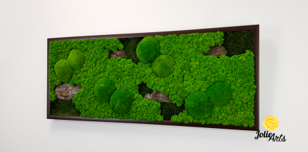 Tablou Scoarță Clasică cu Mușchi de Pădure, Scoarță de Pin și Licheni Naturali [2]