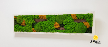 Tablou Scoarță cu Galben Jolie Arts – Design Natural cu Licheni și Mușchi [1]