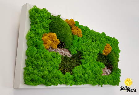 Tablou Scoarță cu Galben Jolie Arts – Design Natural cu Licheni și Mușchi [4]